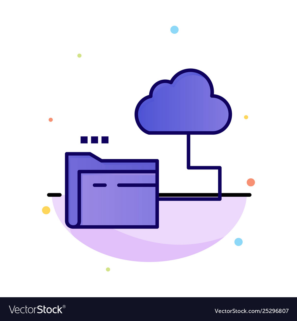 Cloud folder storage file abstract flat color vector image Cloud folder storage file abstract flat color