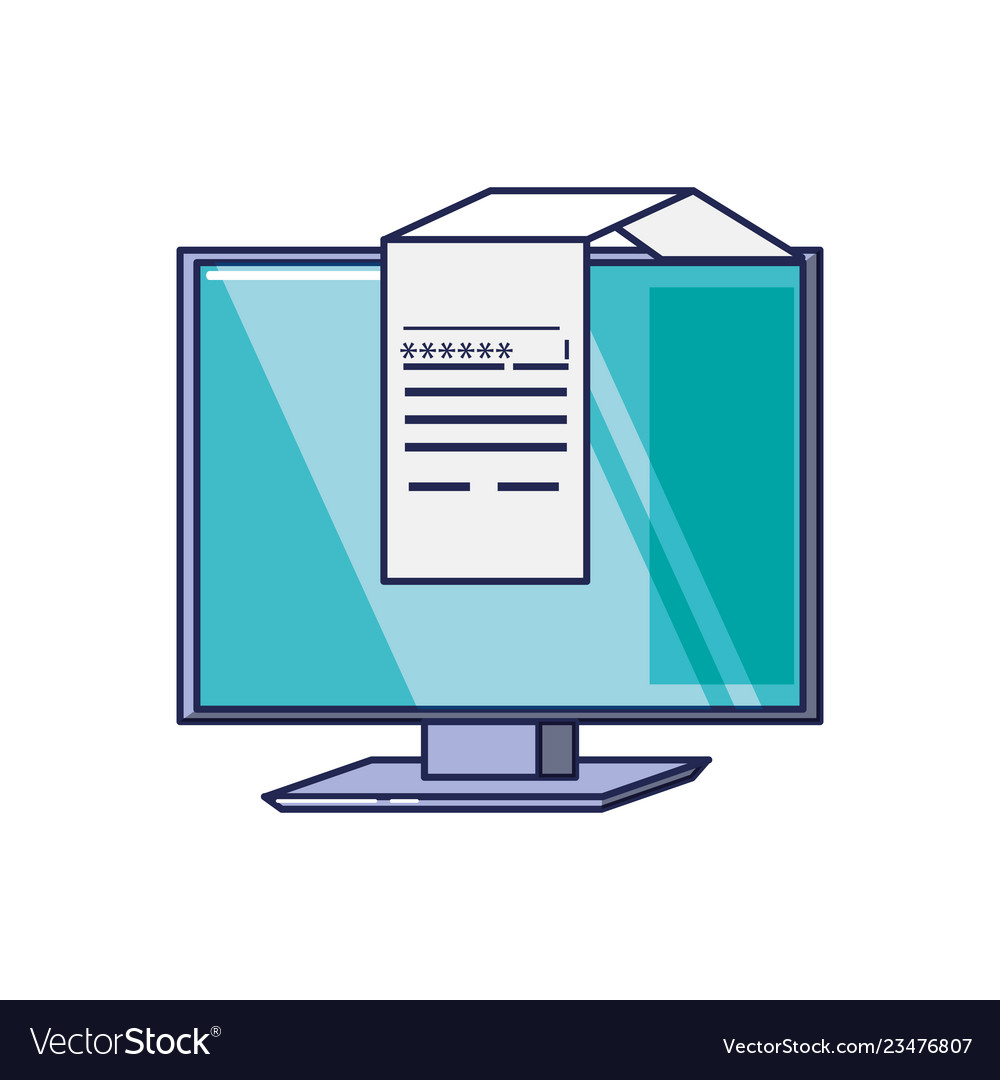 Computer monitor and document with password