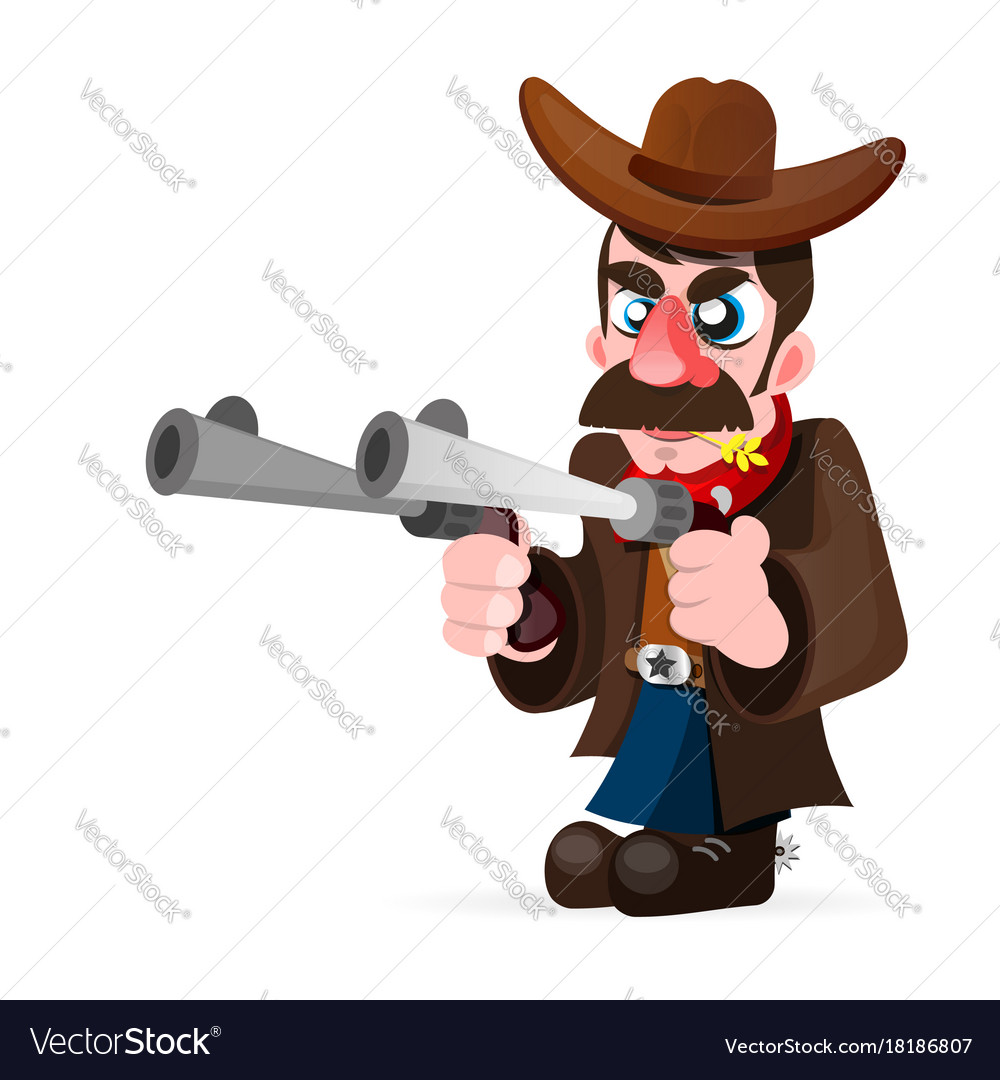 Cowboy with gun and hat