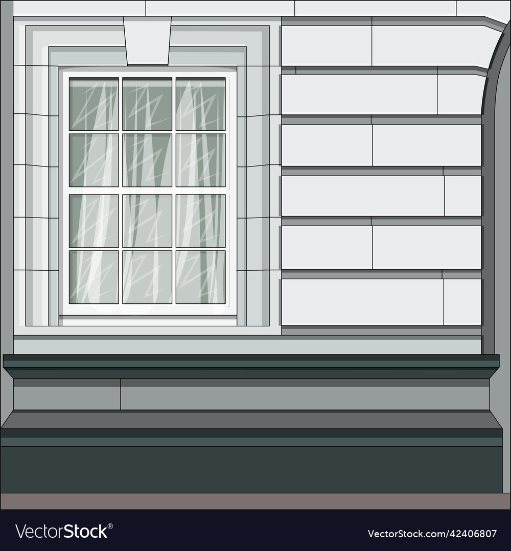 Facade of the building with a window