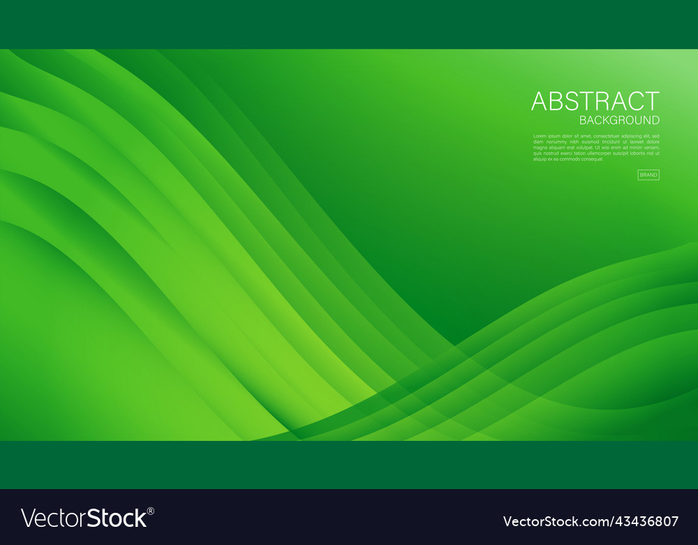 Green wave abstract background pattern vector image Green wave abstract background pattern