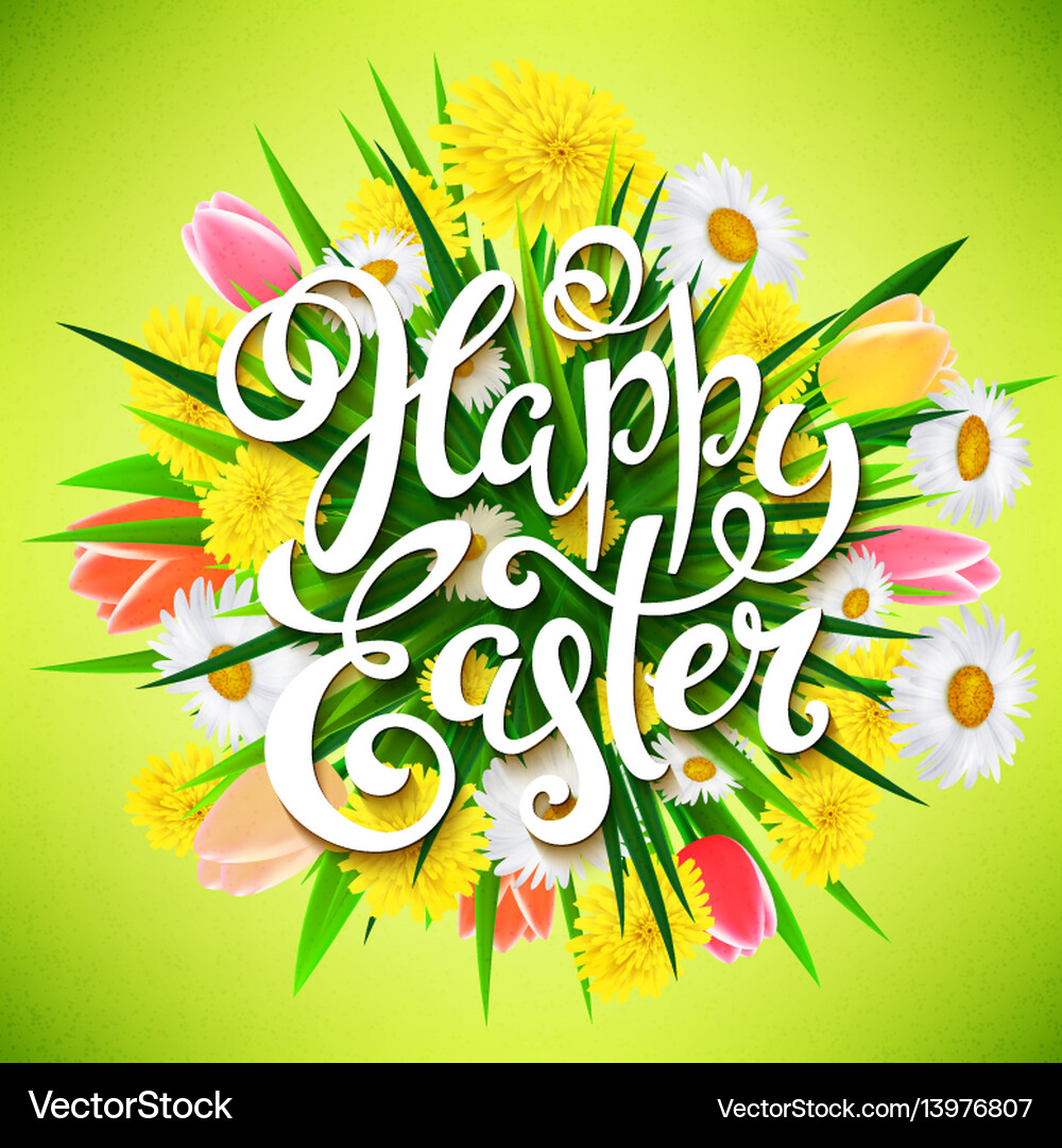 Happy easter poster Royalty Free Vector Image - VectorStock