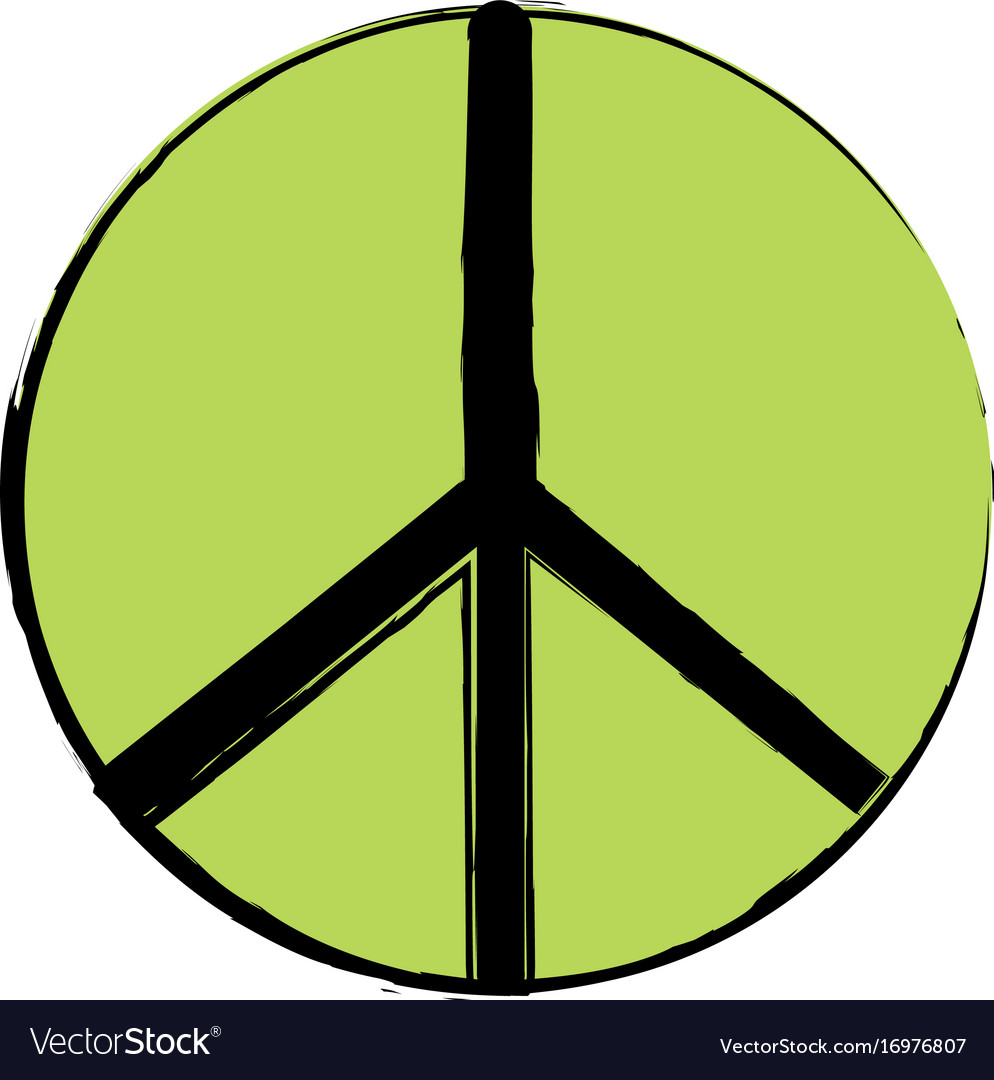 Hippie peace and love symbol design Royalty Free Vector