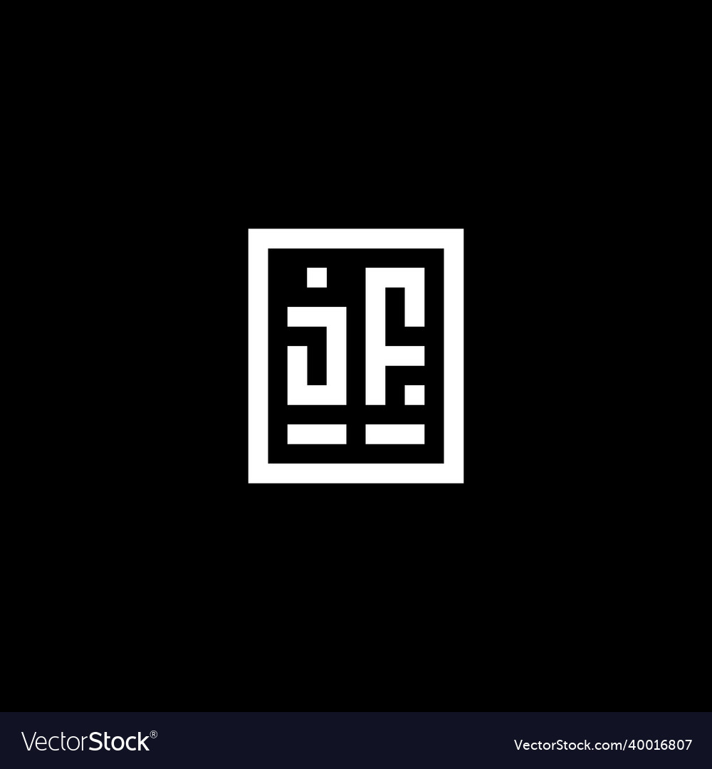 Jf initial logo with square rectangular shape