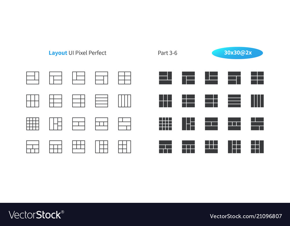 Layout ui pixel perfect well-crafted thin vector image Layout ui pixel perfect well-crafted thin