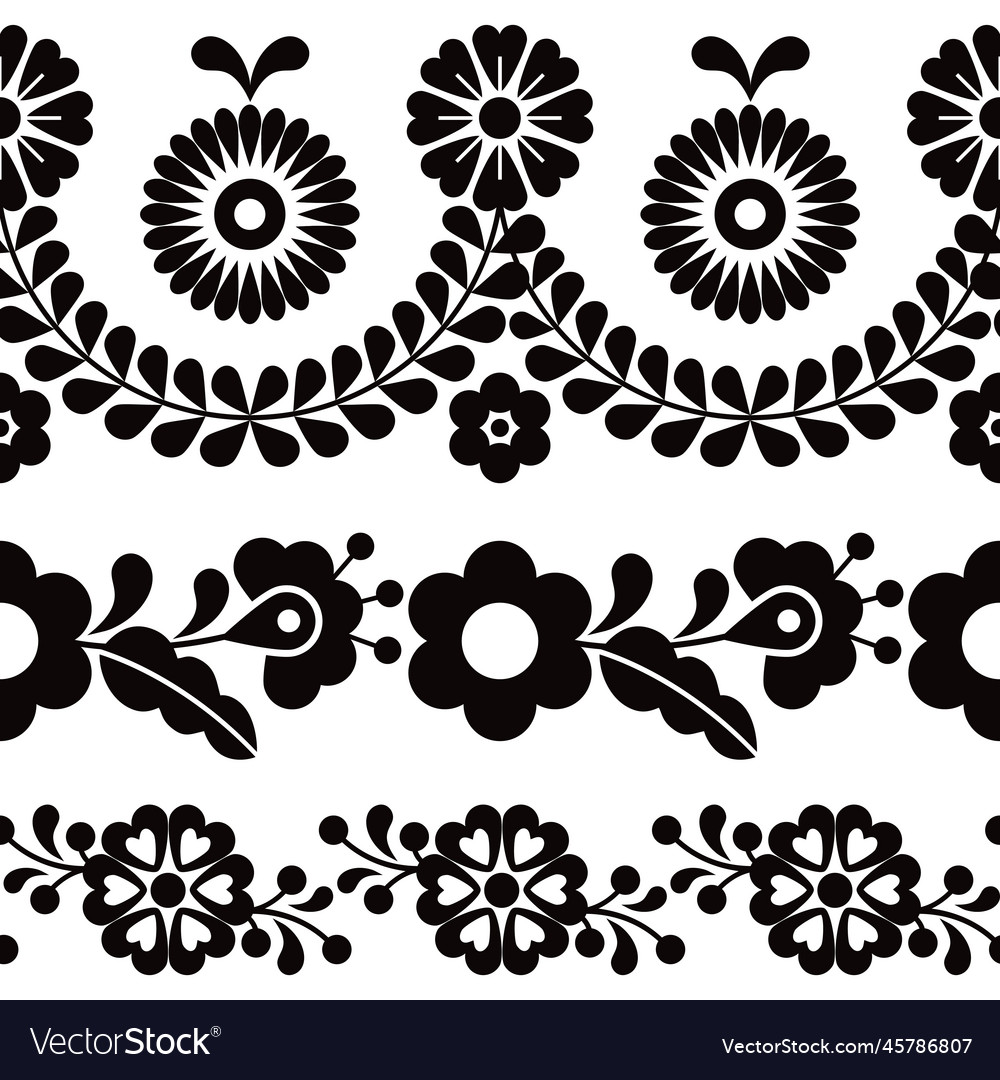 Mexican Floral Seamless Pattern Royalty Free Vector Image