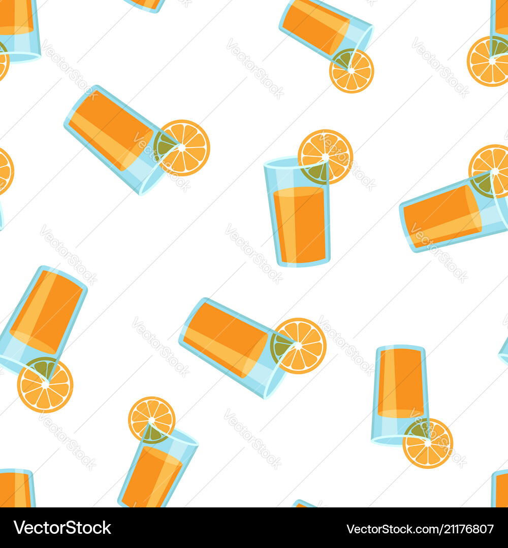 Orange fruit juice icon seamless pattern Vector Image