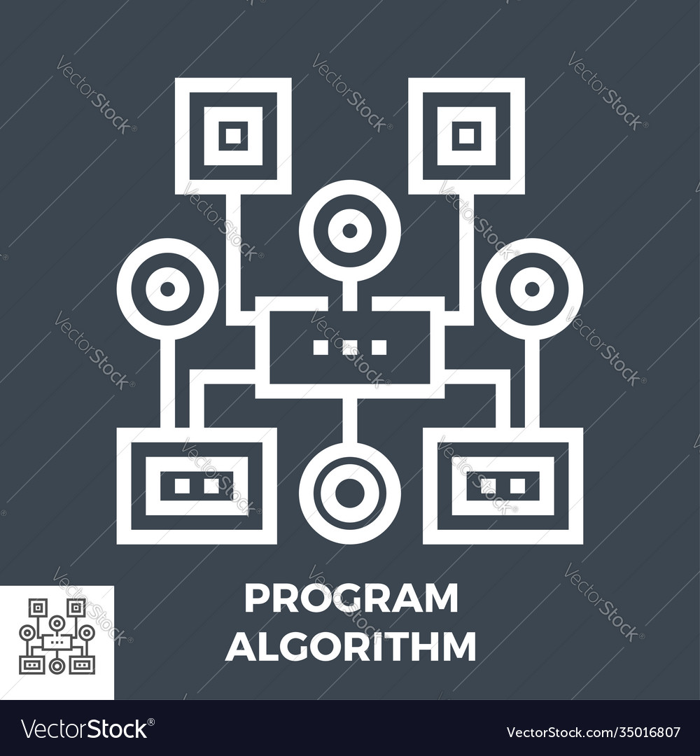 Programm algorithm line icon vector image Programm algorithm line icon