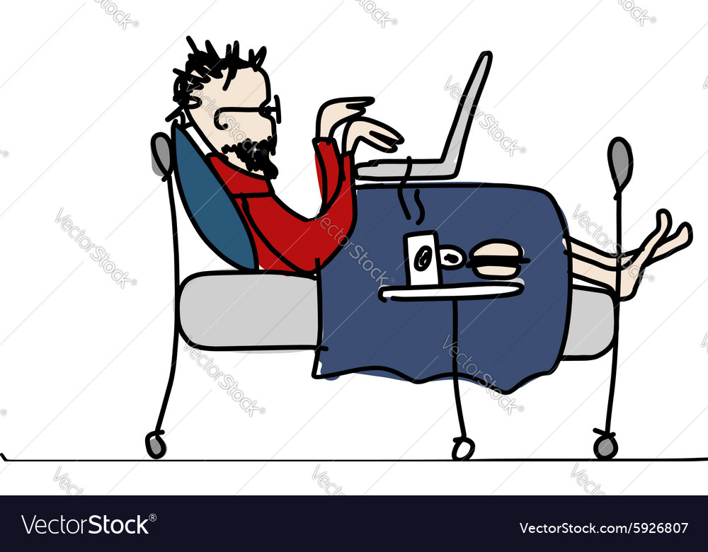 Programmer at work sketch for your design