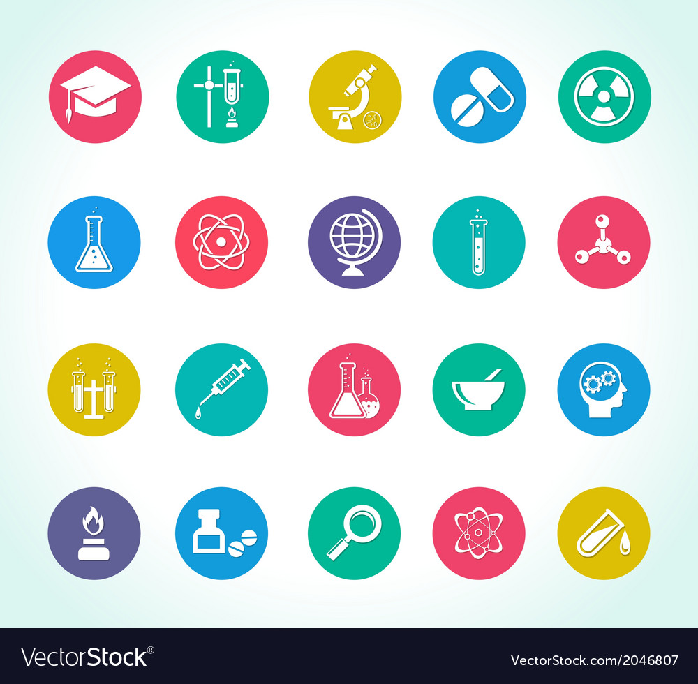 Scientific research icons Royalty Free Vector Image