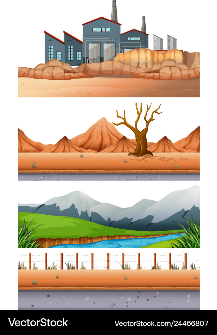 Set different landscape Royalty Free Vector Image