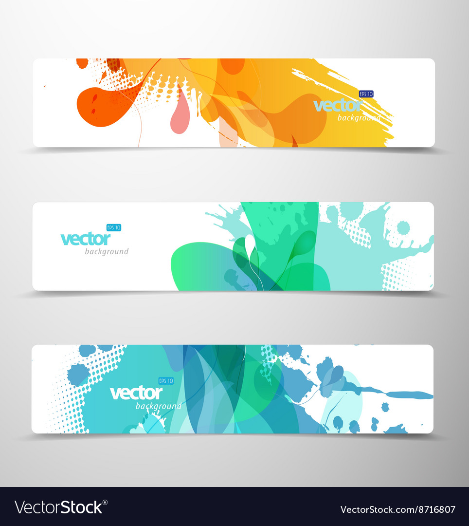 Set of abstract colorful web headers