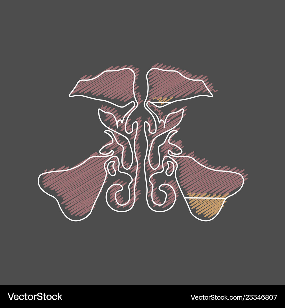 Stylized hatching of the maxillary sinuses Vector Image