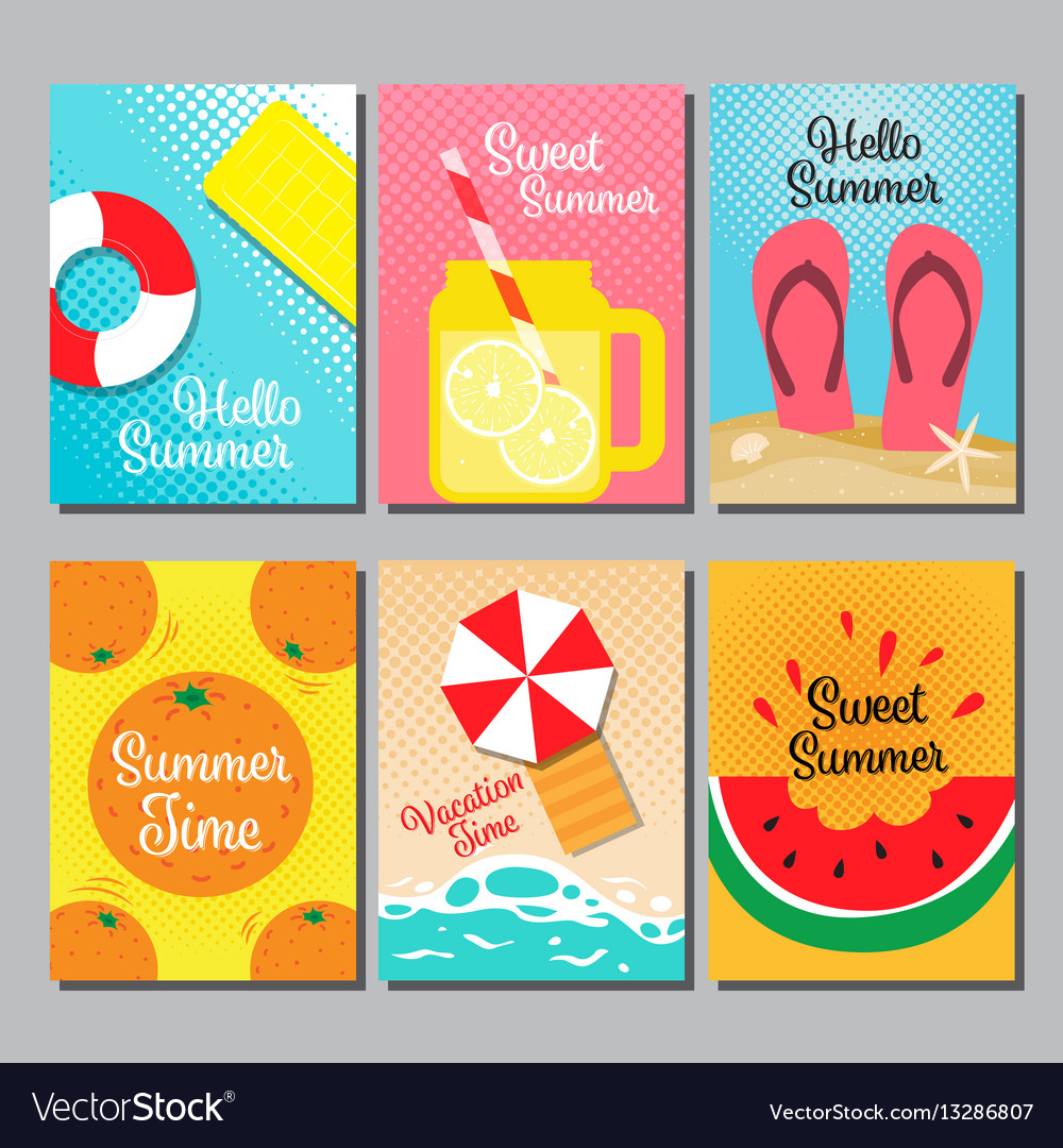 Summer Layout Design Cover Book Banner Card Vector Image