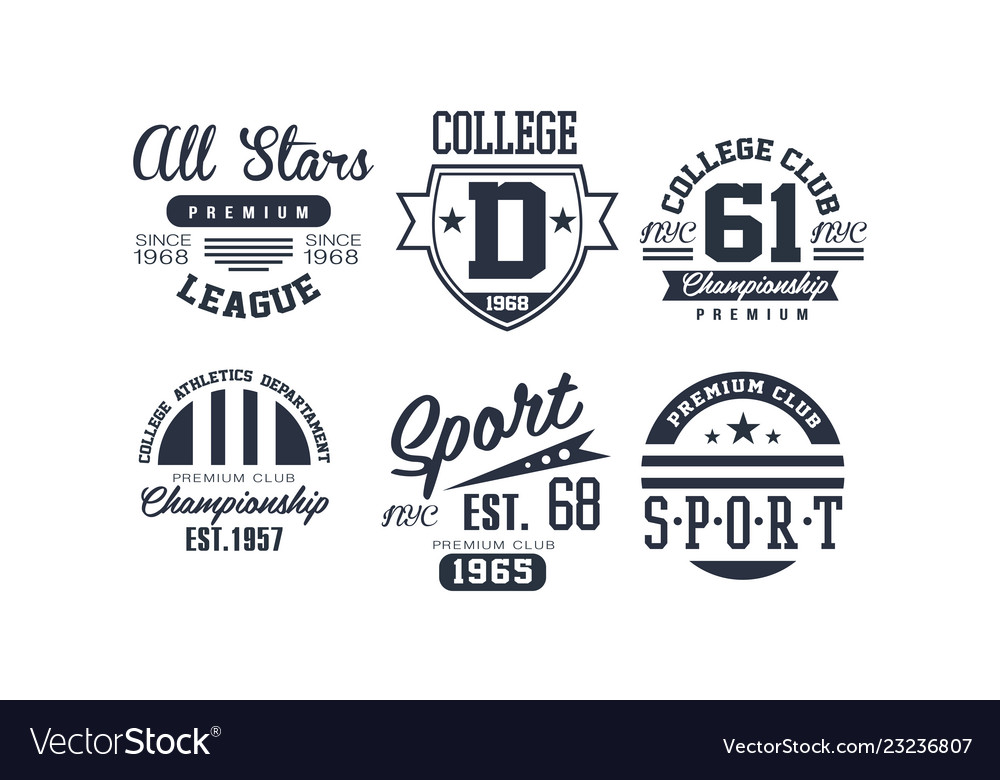 Vintage Sport College Logo Set