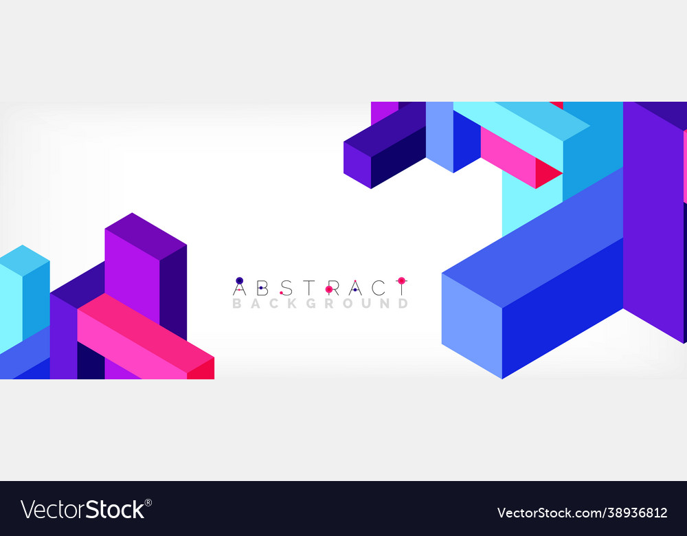 Abstract background 3d cubes cubic elements vector image Abstract background 3d cubes cubic elements