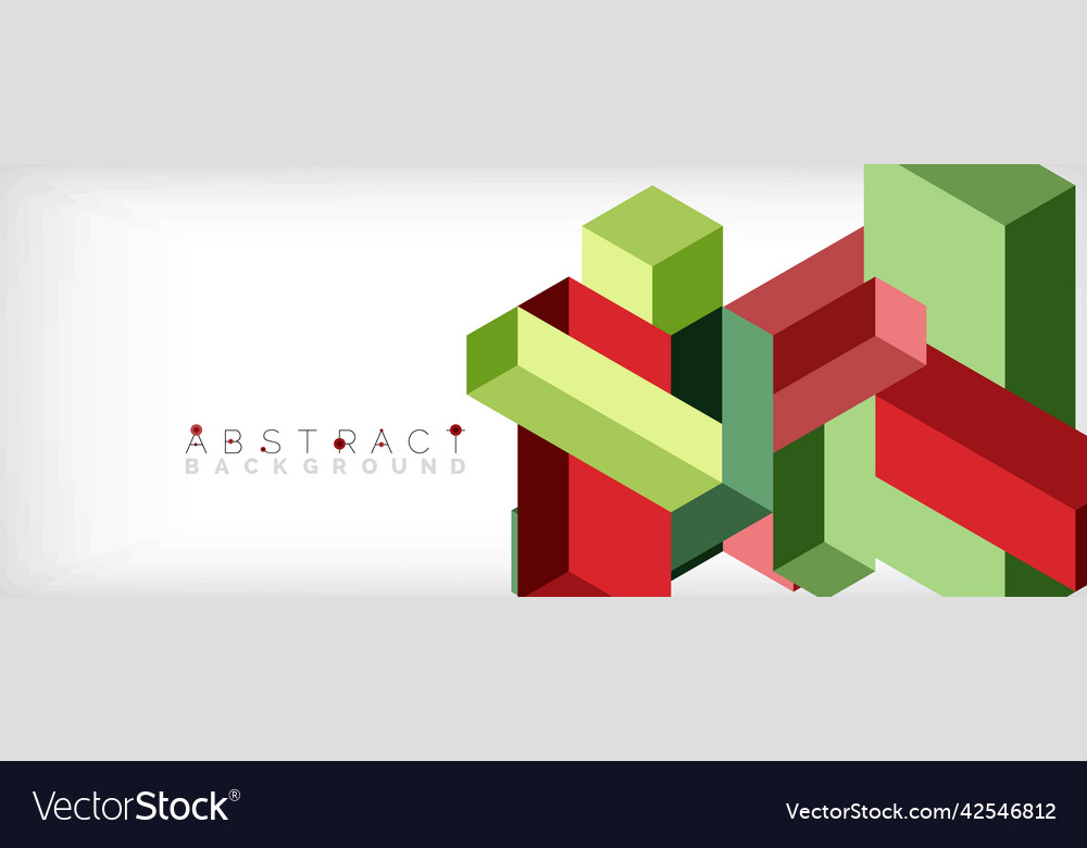 Abstract background 3d cubes cubic elements vector image Abstract background 3d cubes cubic elements