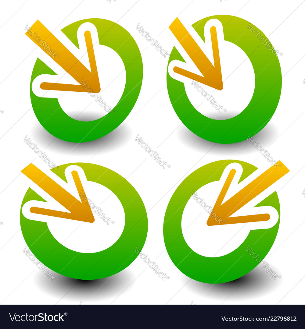 Arrow pointing into a circle icon for center vector image Arrow pointing into a circle icon for center
