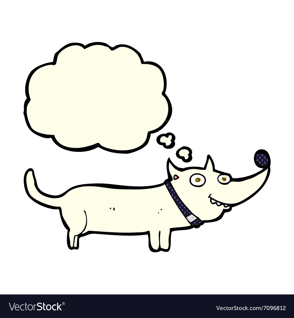 Cartoon happy dog with thought bubble Royalty Free Vector