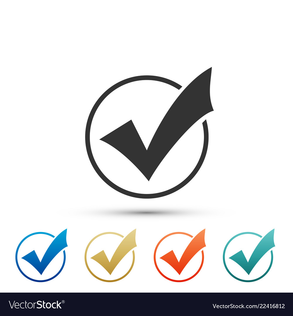 Check mark in round icon list button sign vector image Check mark in round icon list button sign