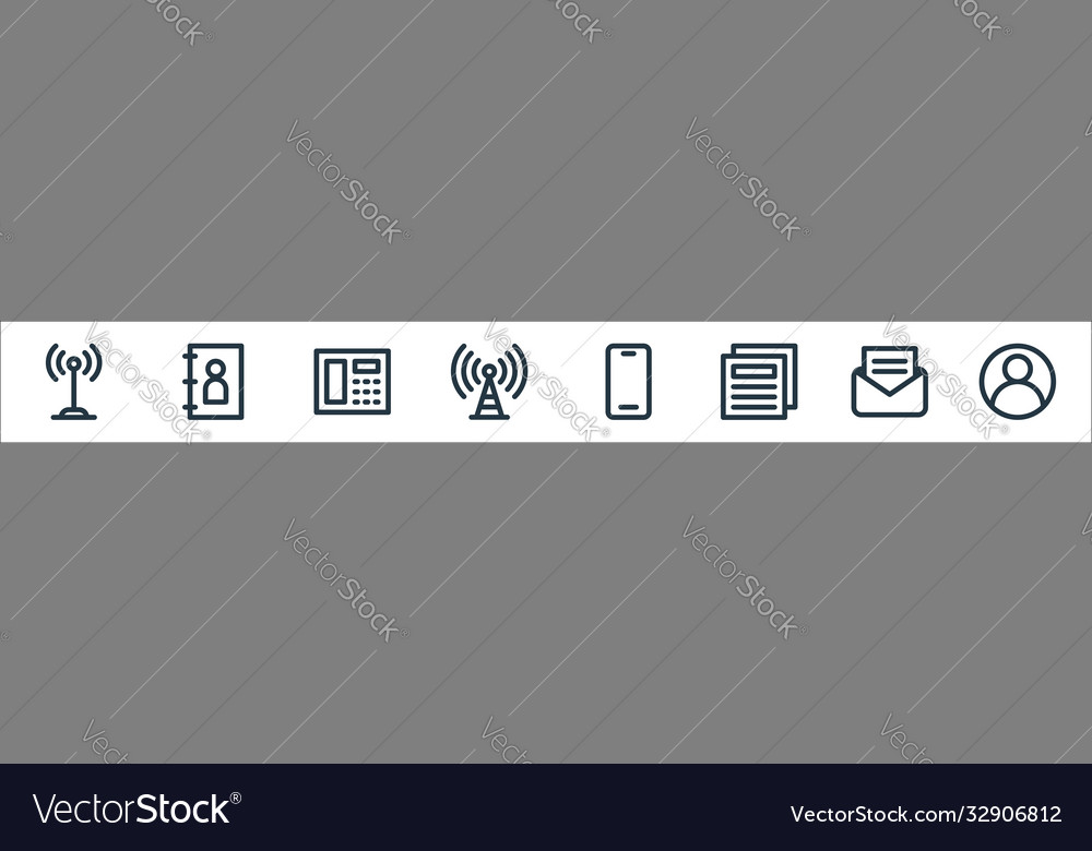 Communications line icons linear set quality Vector Image Communications line icons linear set quality