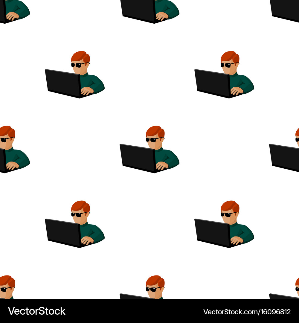 Computer hacker icon in cartoon style isolated Vector Image