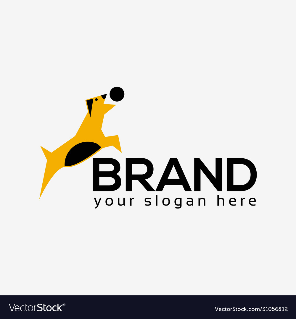 Funny dog logo design flat