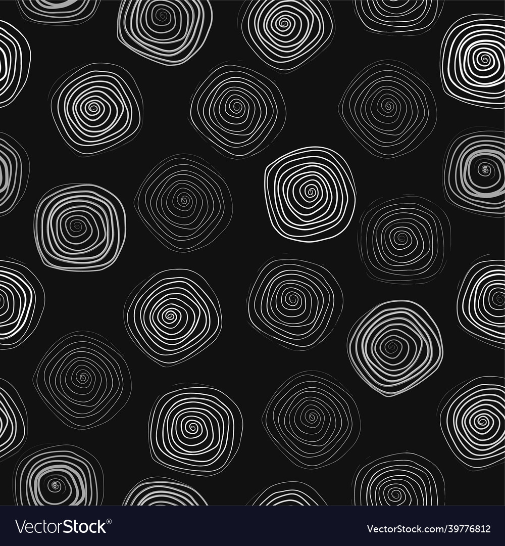 Geometric seamless pattern with spiral circles one