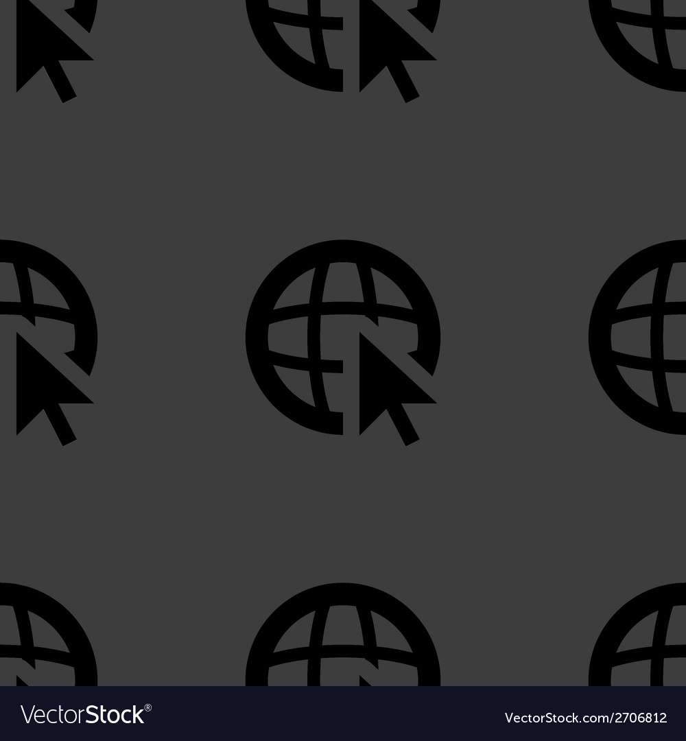Globe web icon flat design seamless pattern