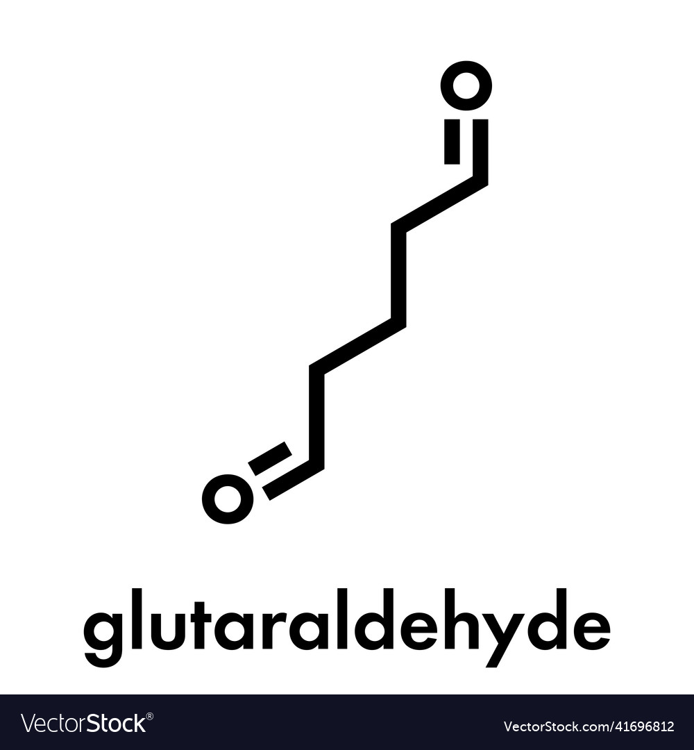 Glutaraldehyde glutaral disinfectant molecule Vector Image