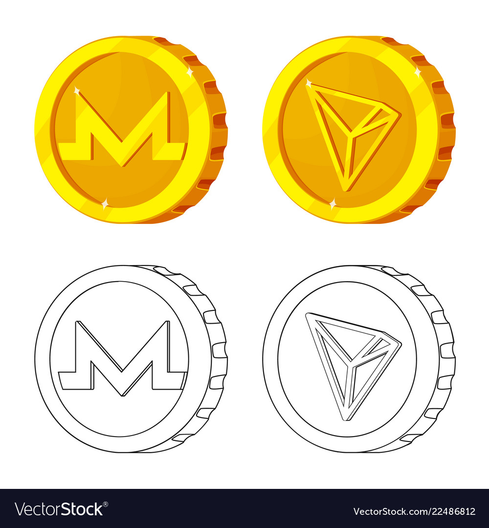 Isolated object of cryptocurrency and coin symbol vector image Isolated object of cryptocurrency and coin symbol
