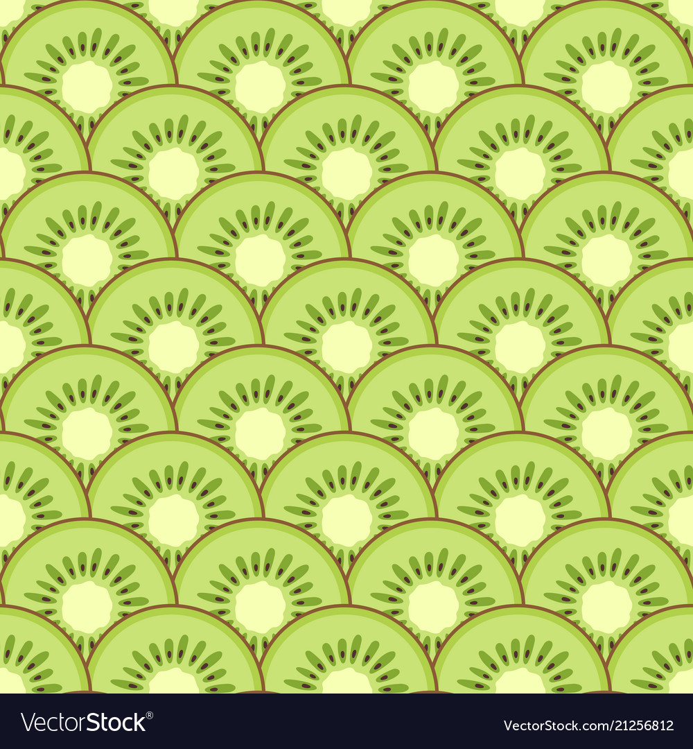 Kiwi slices seamless pattern vector image Kiwi slices seamless pattern
