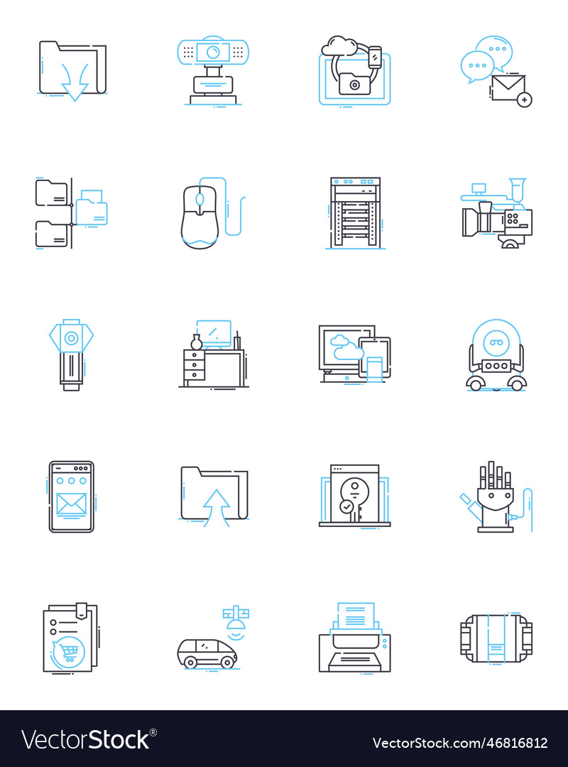 Lineare Maschinen-Icons setzen Automatisierung Robotik