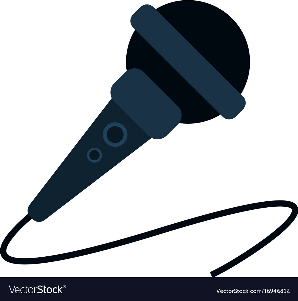 Modern microphone with cord icon image