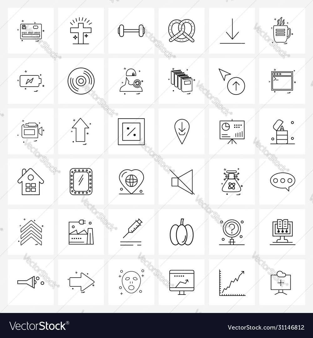 Modern style set 36 line pictograph grid based