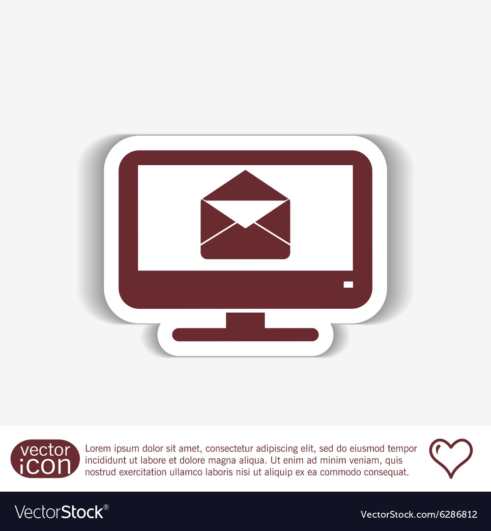 Monitor letter envelope mail icon