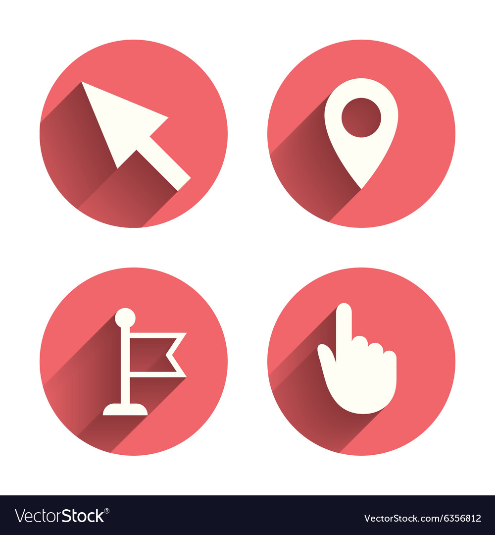 Maus Cursor Symbol Hand oder Flag Pointer Symbole