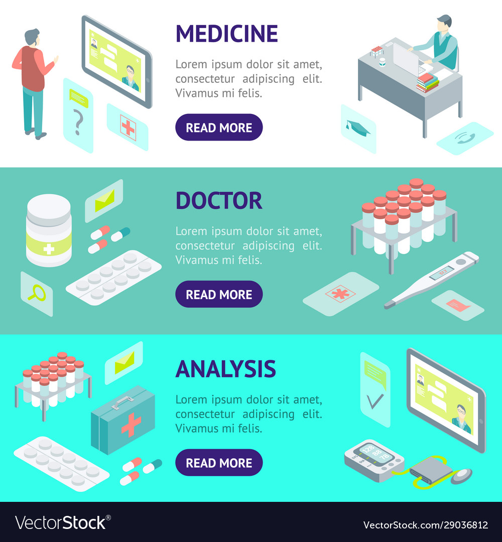 Online medizinische Beratung Banner horizontal Set