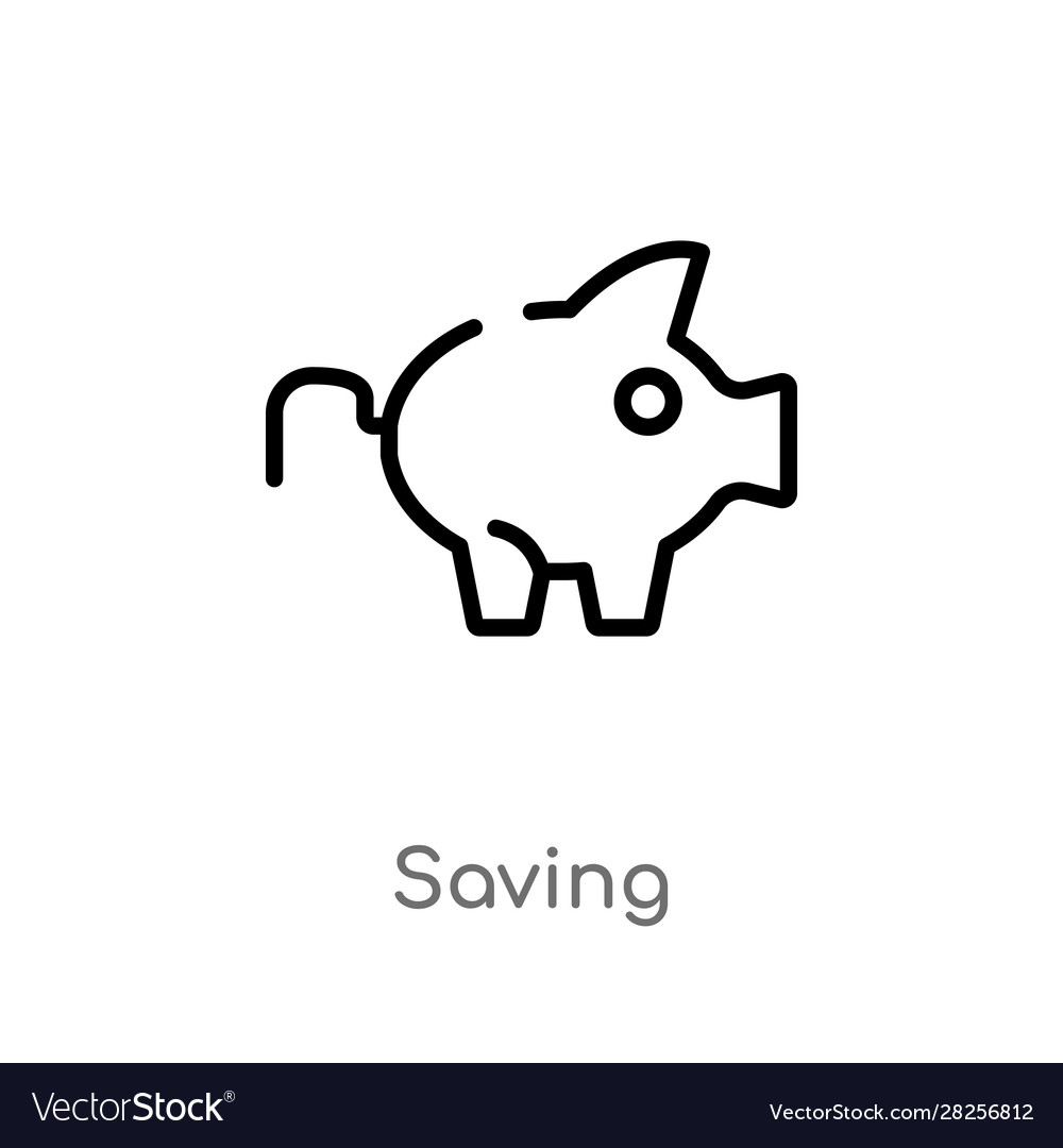 Outline saving icon isolated black simple line