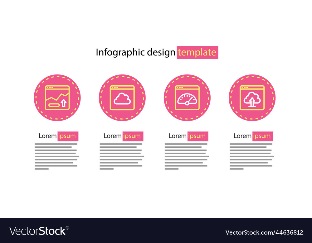 Set line digital speed meter cloud upload vector image Set line digital speed meter cloud upload