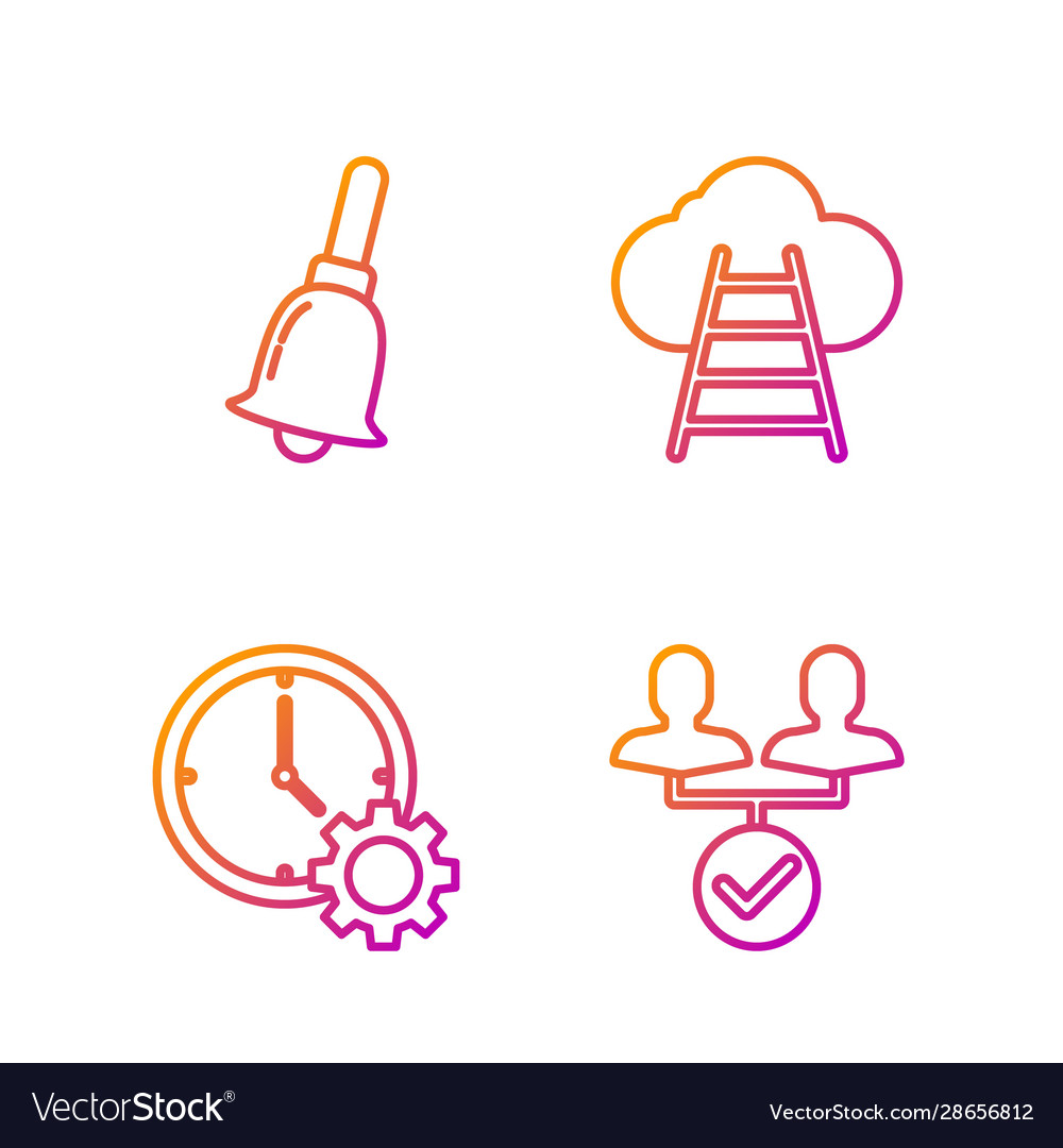 Set line project team base time management Vector Image Set line project team base time management