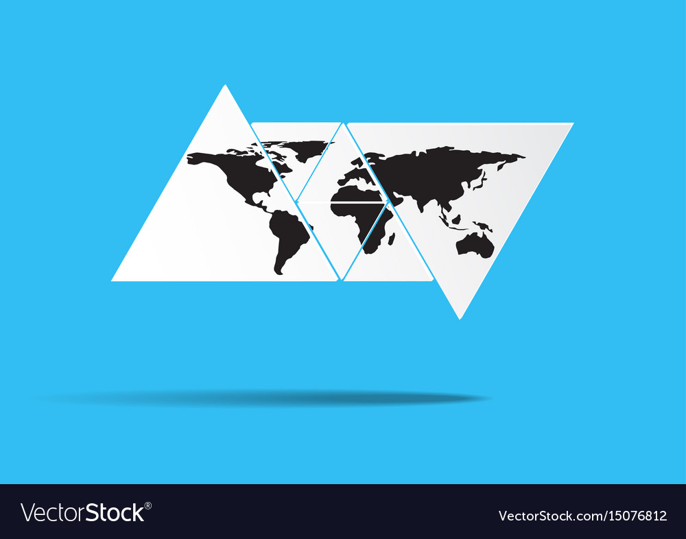 World map in triangle shape