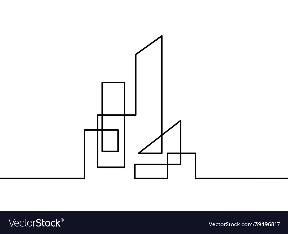 Abstract architecture as continuous lines drawing