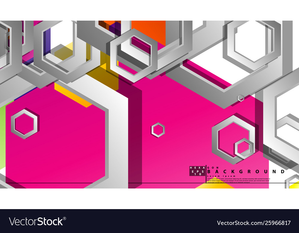 Abstract geometric background with hexagon vector image Abstract geometric background with hexagon