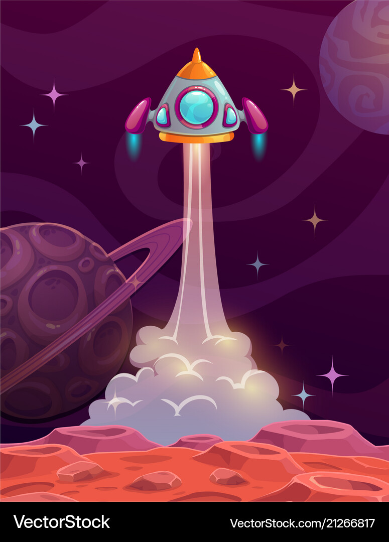 Alien Rocket Launch Royalty Free Vector Image - VectorStock