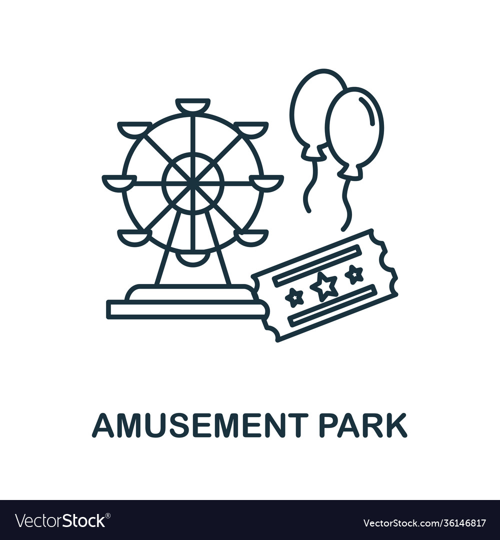 Amusement park icon monochrome simple amusement Vector Image