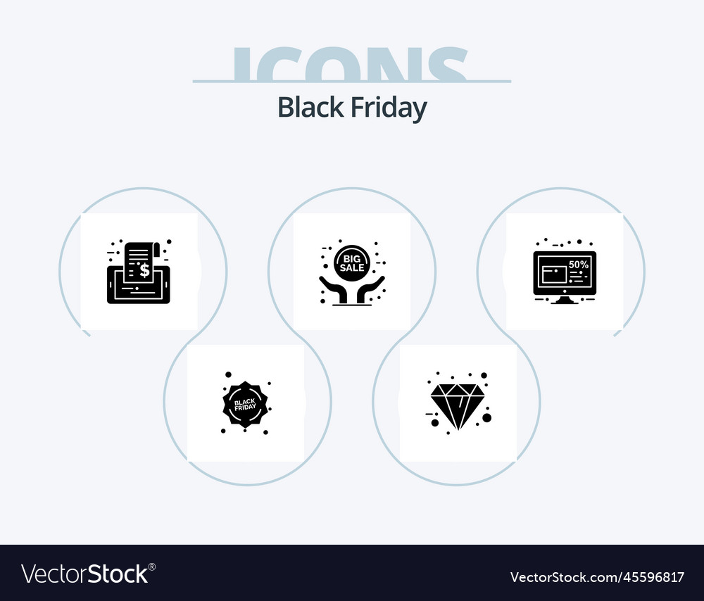 Black friday glyph icon pack 5 design