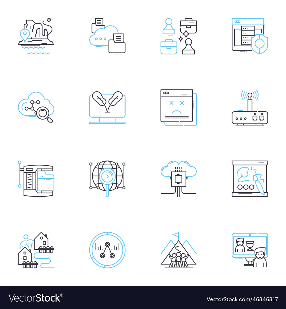 Bonding linear icons set connection unity Vector Image Bonding linear icons set connection unity