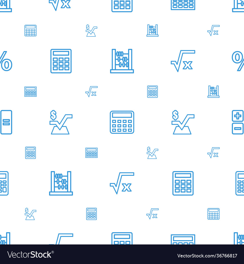 Calculation icons pattern seamless white