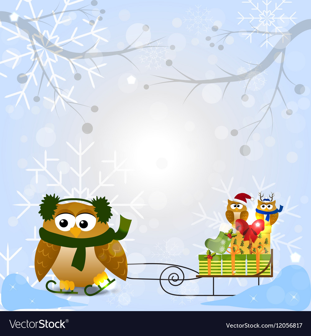christmas owl in santa hat royalty free vector image christmas owls with santa hat
